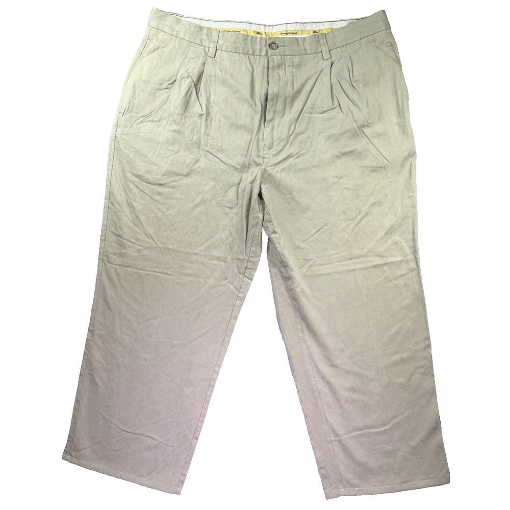 Tommy Bahama Pants Men 38X30 Beige Silk Golf Chino Khakis Monaco Bamboo VTG‎